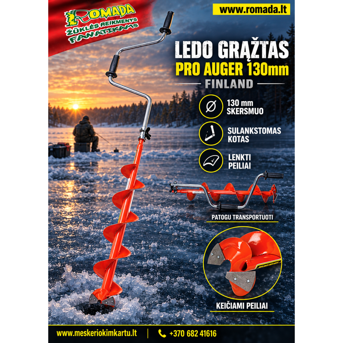 Ledo grąžtas Pro Auger 130mm / 150mm Finland 3