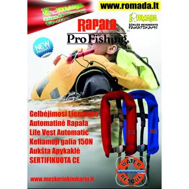 Automatinė Gelbėjimosi liemenė Automatic Life Vest Rapala Red / Blue 150N Automatinė Gelbėjimosi liemenė Automatic Life Vest Rapala Red / Blue 150N