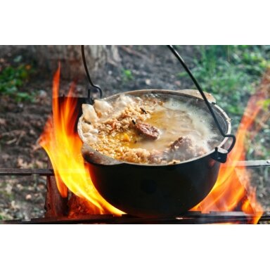 Bio Puodas Ketaus 10L su dangčiu ir rankena špižinis