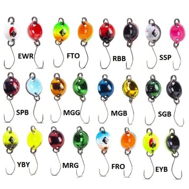 Blizgė Upėtakiams ir Ešeriams ikrų imitacija Forelle micro 1.8g Pagaminta Japonijoje Blizgė Upėtakiams ir Ešeriams ikrų imitacija Forelle micro 1.8g Pagaminta Japonijoje