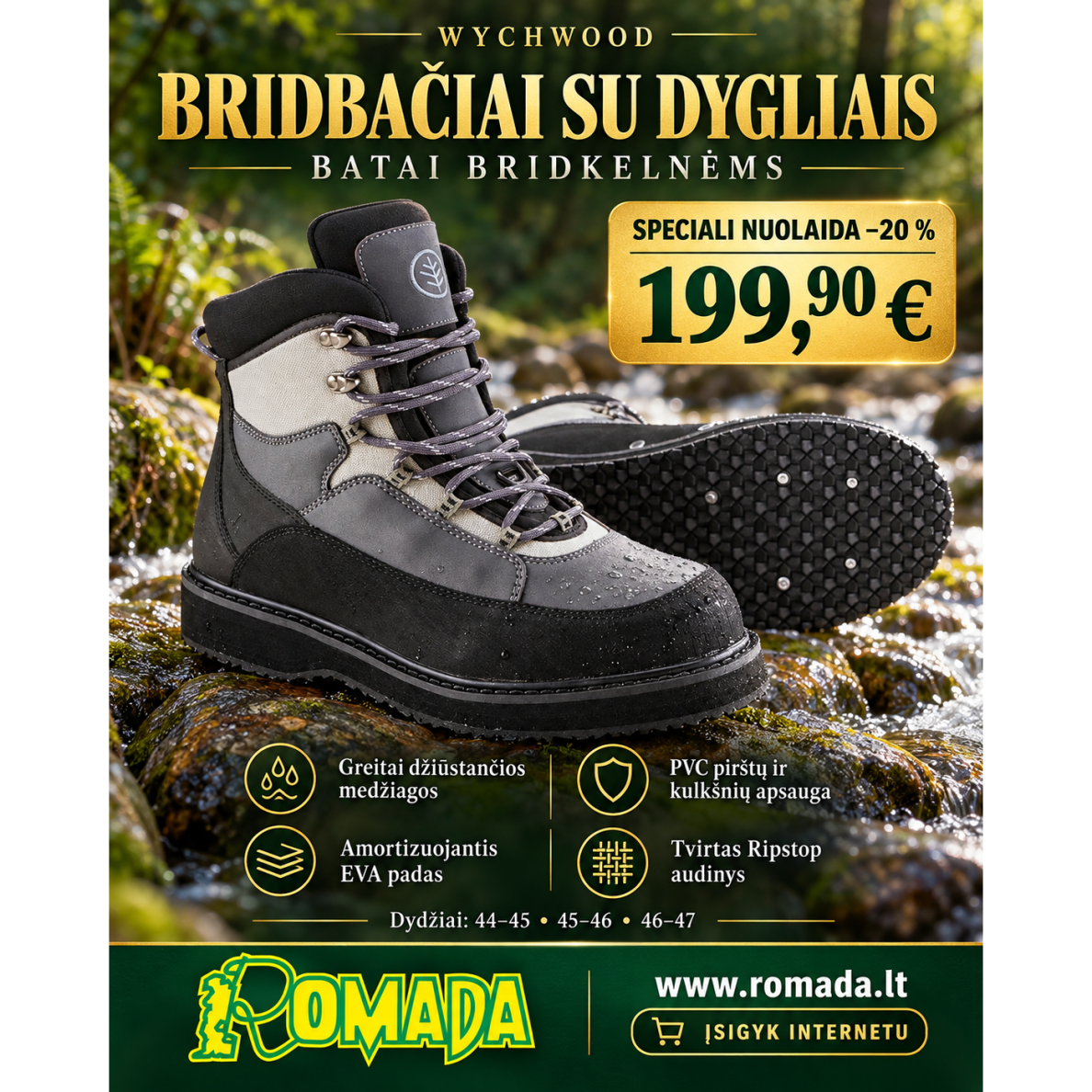 Bridbačiai Batai bridkelnėms su Dygliais Lengvi Profi Wychwood Bridbačiai Batai bridkelnėms su Dygliais Lengvi Profi Wychwood