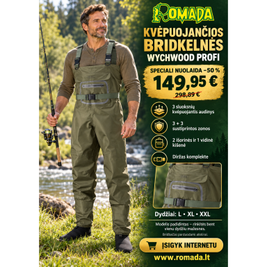 Bridkelnės kvėpuojančios Breathable Profi Waders Wychwood iš Anglijos Bridkelnės kvėpuojančios Breathable Profi Waders Wychwood iš Anglijos