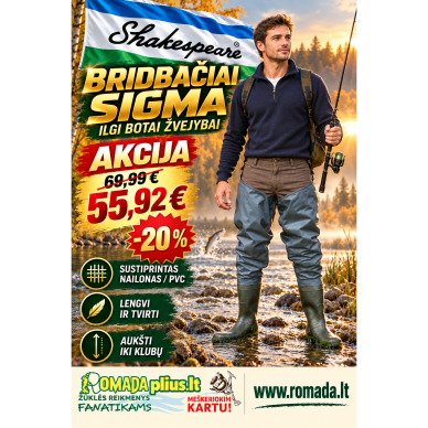Bridbačiai (Balotnikai) Ilgi Botai Sigma Nylon Chest Waders Shakespeare PVC Bridbačiai (Balotnikai) Ilgi Botai Sigma Nylon Chest Waders Shakespeare PVC