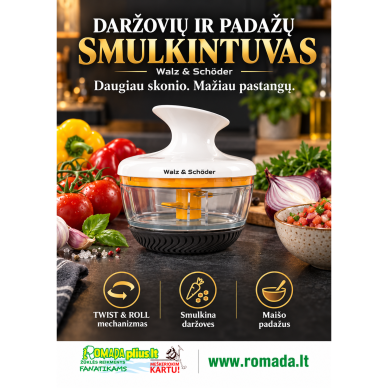 Daržovių ir padažų smulkintuvas „W&S“ – TWIST & ROLL Daržovių ir padažų smulkintuvas „W&S“ – TWIST & ROLL