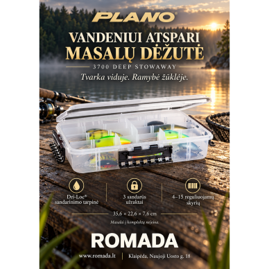 Dėžutė Vandeniui atspari masalų dėžutė PLANO 3700 Deep StowAway Dėžutė Vandeniui atspari masalų dėžutė PLANO 3700 Deep StowAway