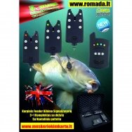 Elektroninių signalizatorių komplektas 3+1 su pulteliu +Dėžute Karpių Feeder žvejybos kibimo indikatorių rinkinys Best