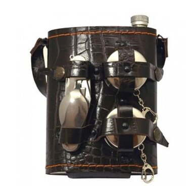 Gertuvės Komplektas Viking Didelė 0,7 L Flashka + taurelės Odinis dėklas Peilis Šakutės Dovana Medžiotojui Žvejui Gertuvės Komplektas Viking Didelė 0,7 L Flashka + taurelės Odinis dėklas Peilis Šakutės Dovana Medžiotojui Žvejui