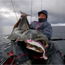 Guminukas su galva Kinetic Crazy Daisy Drag Gadus Norvegijai Otų Halibutų Žvejybai Stambioms menkėms 400g 27cm