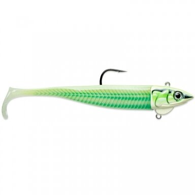 Guminukas jūrinis Minnow 18cm 127g su galva Fosfo
