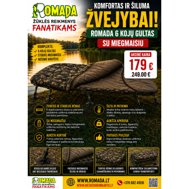 Gultas Lova Carp Bed ALL IN ONE Deluxe su Integruotu miegmaišiu Gultas Lova Carp Bed ALL IN ONE Deluxe su Integruotu miegmaišiu