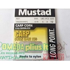 Kabliukai su pavadėliu Carp Corn Mustad Wychwood