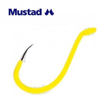 Kabliukai Neon Šviečiantys Nr.6 Mustad Stintoms Palijoms Upėtakiams Sykams Ešeriams 20vnt Ultra Point -Super Aštrumas