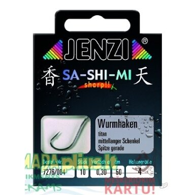 Kabliukai su pavadėliais Sashimi Wurm Sliekams su užkarpėle Kabliukai su pavadėliais Sashimi Wurm Sliekams su užkarpėle