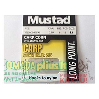 Kabliukai su pavadėliu Carp Corn Mustad Wychwood Kabliukai su pavadėliu Carp Corn Mustad Wychwood