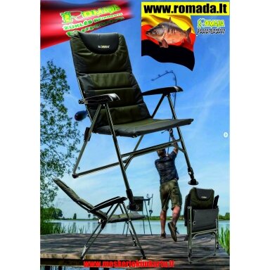 Kėdė Žvejybai Poilsinė Relax Lengva Karpinė su porankiais iki 110kg Vokiška Kokybė Kėdė Žvejybai Poilsinė Relax Lengva Karpinė su porankiais iki 110kg Vokiška Kokybė