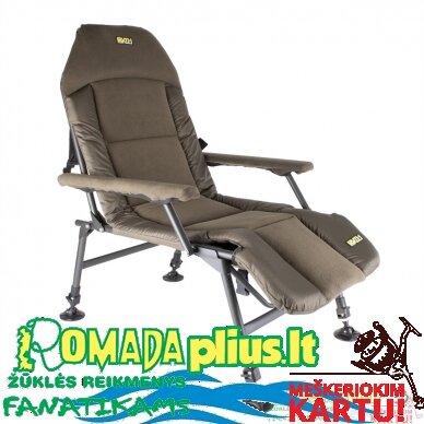 Kėdė Šezlongas žvejybinė Carp Super Patogumas D-XL max 140kg
