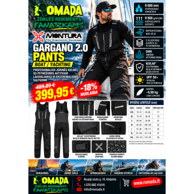 Kelnės su petnešomis GARGANO 2.0 PANTS Montura Boat Yachting Kelnės su petnešomis GARGANO 2.0 PANTS Montura Boat Yachting
