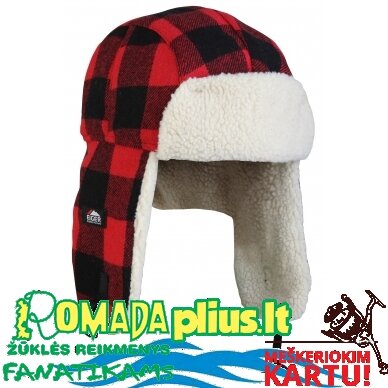 Kepurė Eiger Fleece Hat Red Check L/XL Išpardavimas