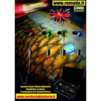 Kibimo LED Karpinis Feeder indikatorių komplektas CARP Swing SET Signalizatorių komplektas su dėžute Kibimo LED Karpinis Feeder indikatorių komplektas CARP Swing SET Signalizatorių komplektas su dėžute