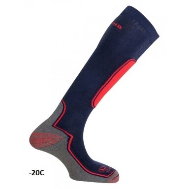 Kojinės aukštos Šiltos Slidininkams Moterims Vaikams Dydis 32-37 Mund SKIING OUTLAST® Komfortas nuo 0 iki -20C Made in Spain Firmos MUND