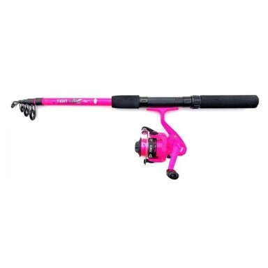 Komplektas Setas Tele meškerė su ritė vaikams 1.50m 10-30g Pink Rožinis Sweden Fladen Komplektas Setas Tele meškerė su ritė vaikams 1.50m 10-30g Pink Rožinis Sweden Fladen
