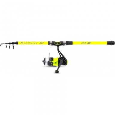 Komplektas Spiningas Meškerė Tele+Ritė 1.95m 10-30g Komplektas Spiningas Meškerė Tele+Ritė 1.95m 10-30g