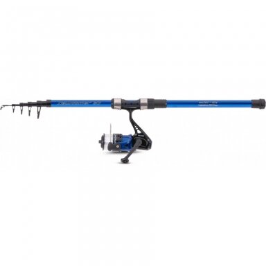 Komplektas Spiningas Meškerė Tele+Ritė Blue 2.7m 20-60g Setas Komplektas Spiningas Meškerė Tele+Ritė Blue 2.7m 20-60g Setas