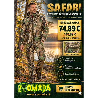 Kostiumas žvejui medžiotojui Safari Kostiumas kvėpuojantis, lengvas, pagamintas iš minkštos, netriukšmingos medžiagos Kostiumas žvejui medžiotojui Safari Kostiumas kvėpuojantis, lengvas, pagamintas iš minkštos, netriukšmingos medžiagos