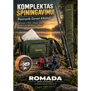 Komplektas Spiningavimui IRON CLAW Spiningas 195cm 6-24g + Ritė su valu + Dėklas + Rankinė su dėžutėmis