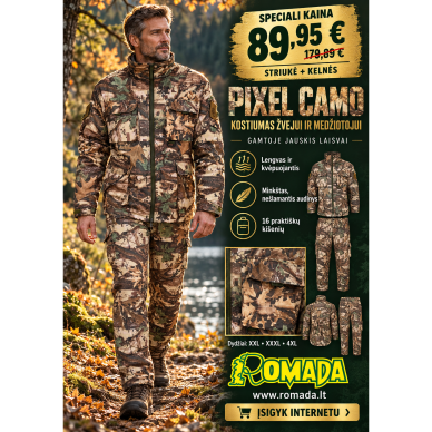 Kostiumas žvejui medžiotojui Camo Kostiumas žvejui medžiotojui Camo