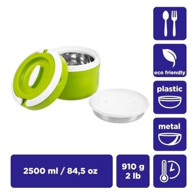 Maisto Termosas 2.5L Green Termo Konteineris Maisto Termosas 2.5L Green Termo Konteineris