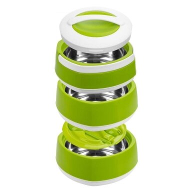 Maisto Termosas 3-aukštai 3x1.8L Green Termo Konteineris Maisto Termosas 3-aukštai 3x1.8L Green Termo Konteineris