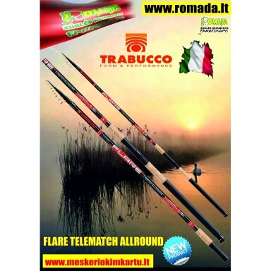 Naujiena Meškerė TRABUCCO  FLARE TELEMATCH ALLROUND 4.0m Užmetimo svoris 0-15g
