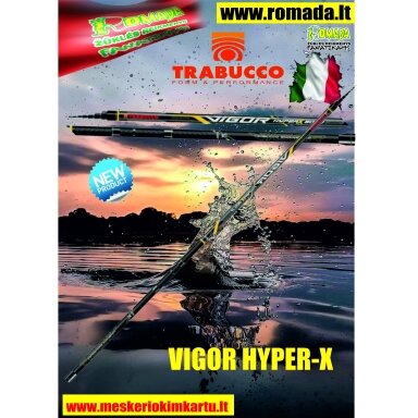 Naujiena 2024m Meškerė TRABUCCO VIGOR HYPER-X Bolognese 5.0m Užmetimo svoris 0-25g