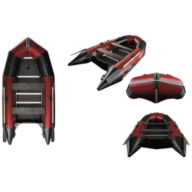 Naujiena Pripučiama AQUASTAR PVC valtis CAIMAN 3,60m su pilnu kietu dugnu RED / Black su kyliu Naujiena Pripučiama AQUASTAR PVC valtis CAIMAN 3,60m su pilnu kietu dugnu RED / Black su kyliu