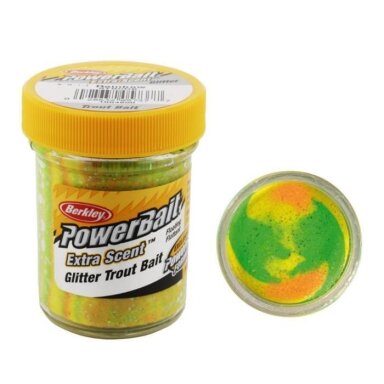 Pasta upėtakinė Powerbait Gliter Trout Tešla Sykas Upėtakis palija Pasta upėtakinė Powerbait Gliter Trout Tešla Sykas Upėtakis palija