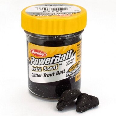 Pasta Upėtakiams Powerbait Gliter Trout Plaukianti BERKLEY Natural Scent Glitter black Extra Pasta Upėtakiams Powerbait Gliter Trout Plaukianti BERKLEY Natural Scent Glitter black Extra