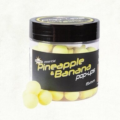 Plaukiantys Dynamite Boiliai Pineapple & Banana Fluro Pop-Ups 15mm Plaukiantys Dynamite Boiliai Pineapple & Banana Fluro Pop-Ups 15mm