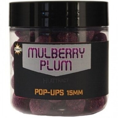 Plaukiantys Boiliai Dynamite Mulberry Plum Foodbait PopUp 15mm