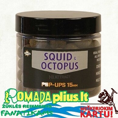 Plaukiantis boiliai DYNAMITE BAITS Squid & Octopus Foodbait Pop Ups 15mm