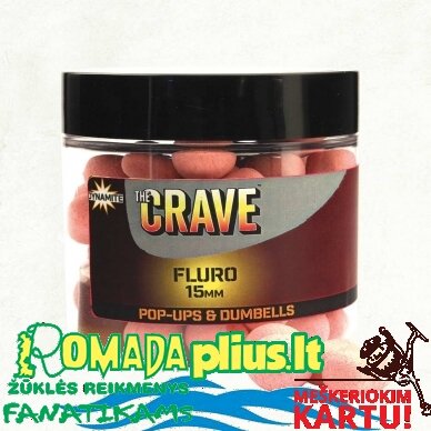 Plaukiantis boiliai DYNAMITE BAITS The Crave Fluro Pop Ups 15mm