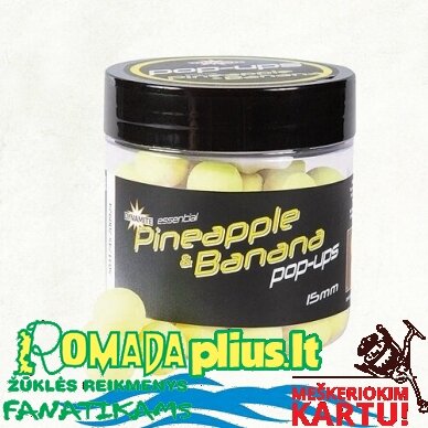 Plaukiantys Boiliai Pineapple & Banana Fluro Pop-Ups 15mm