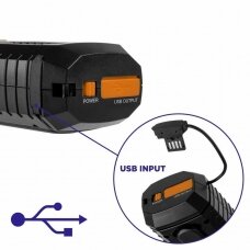 Prožektorius USB Power Bank + Radija Galima krauti net telefoną