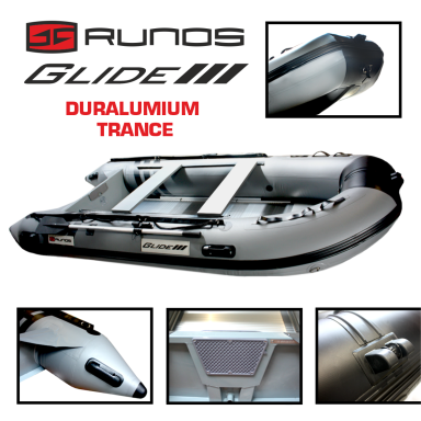 Naujiena Pripučiama PVC valtis Runos GLIDE PVC Ilgis 4.00m SU DURALIUMINIU TRANSU ir DUGNU Naujiena Pripučiama PVC valtis Runos GLIDE PVC Ilgis 4.00m SU DURALIUMINIU TRANSU ir DUGNU