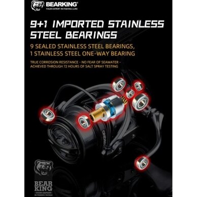 Ritė BEARKING Zeus2 2500HG / 3000 10 guolių Labai Lengva! 6