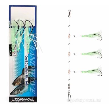 Sistema jūrinė Menkė Daiwa Grandwave Glow Octopus Fosfo