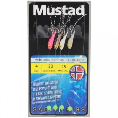 Sistemėlė jūrinė Krevetės Multicolor Mustad Sistemėlė jūrinė Krevetės Multicolor Mustad