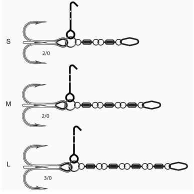 Spiningavimo sistema VMC Pike Chain Rig Black Nickel & Orange UV 2 Spiningavimo sistema VMC Pike Chain Rig Black Nickel & Orange UV 2