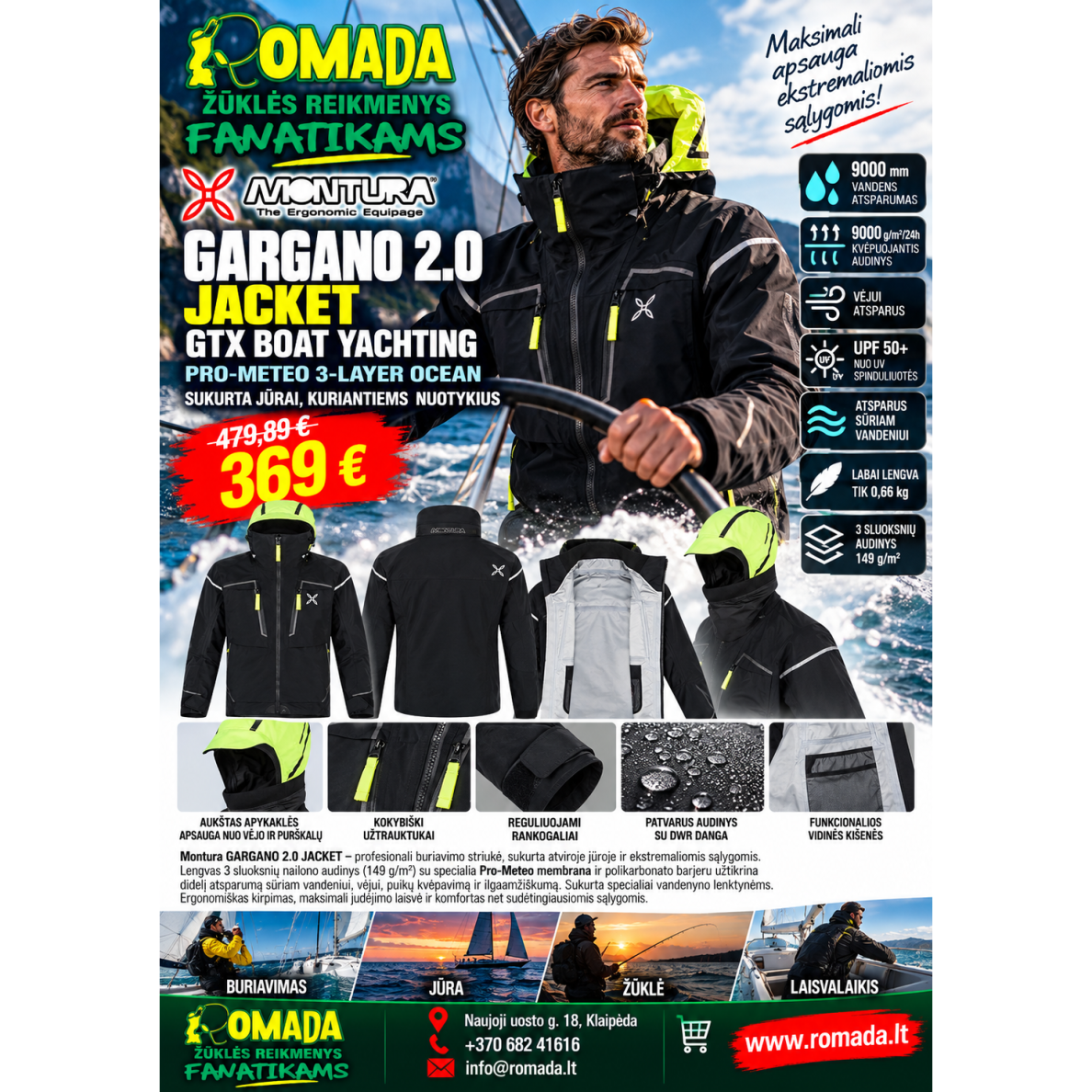 Striukė Gargano 2.0 Jacket Montura GTX Boat Yachting Striukė Gargano 2.0 Jacket Montura GTX Boat Yachting
