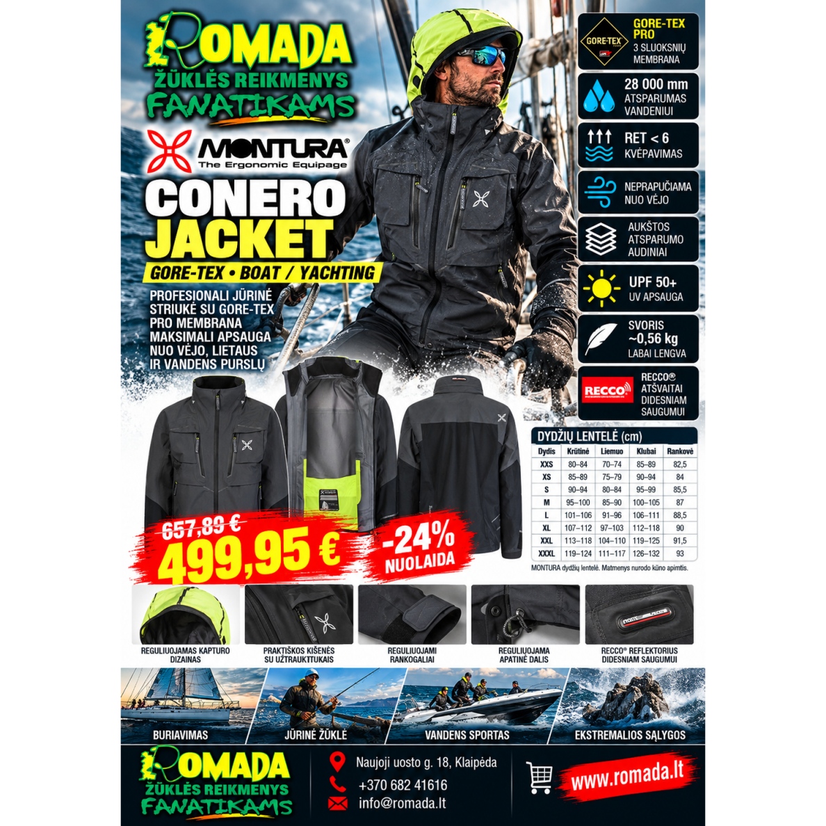 Striukės Conero Jacket Montura Gore-Tex Boat Yachting Striukės Conero Jacket Montura Gore-Tex Boat Yachting
